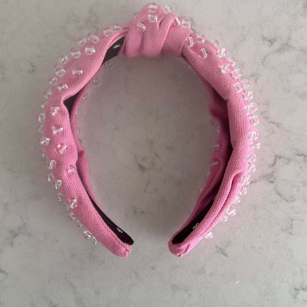 Lele Sadoughi Bubblegum pink headband with clear beads